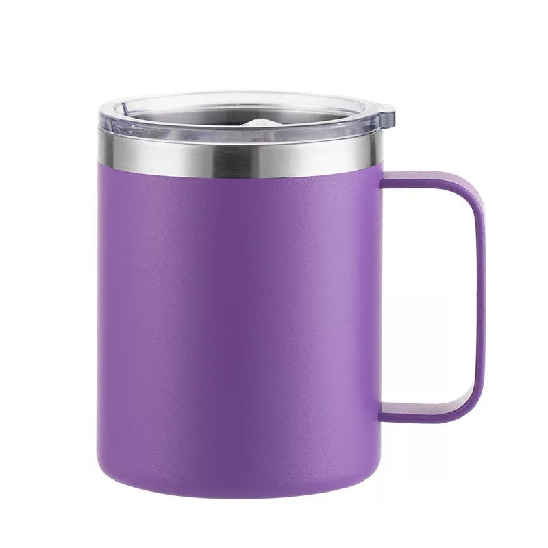 12 oz stainless steel coffee mug -purple