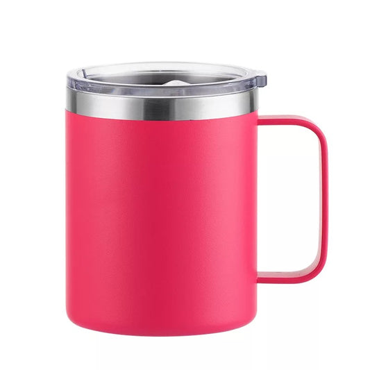 12 oz stainless steel coffee mug - Hot Pink