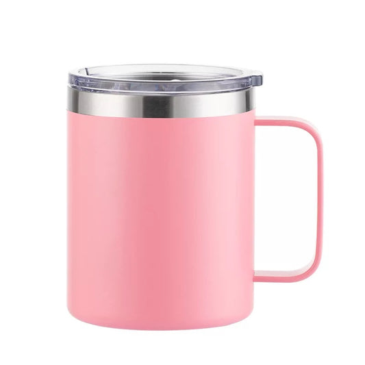 12 oz stainless steel coffee mug - Light pink